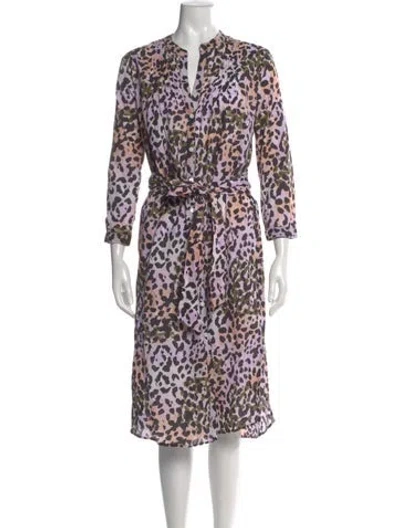 Pre-owned Veronica Beard Animal Print Midi Length Dress In Multi