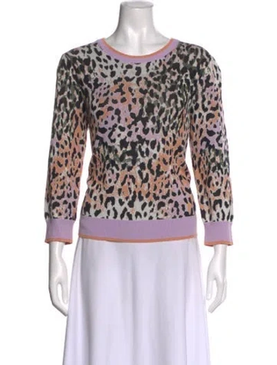 Pre-owned Veronica Beard Animal Print Midi Length Dress In Purple