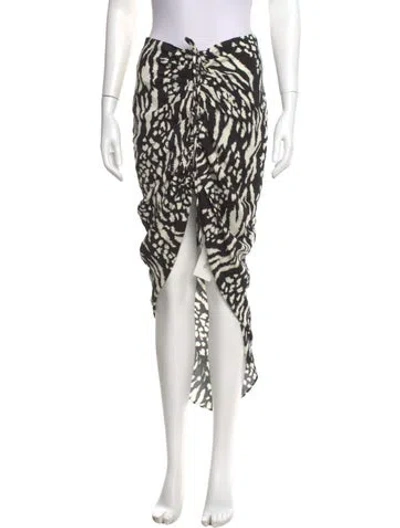 Pre-owned Veronica Beard Animal Print Midi Length Skirt In Black