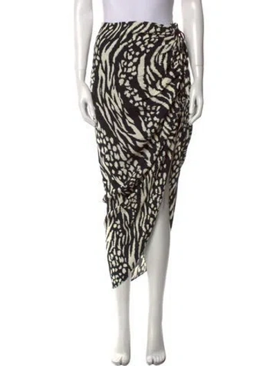 Pre-owned Veronica Beard Animal Print Midi Length Skirt In Black