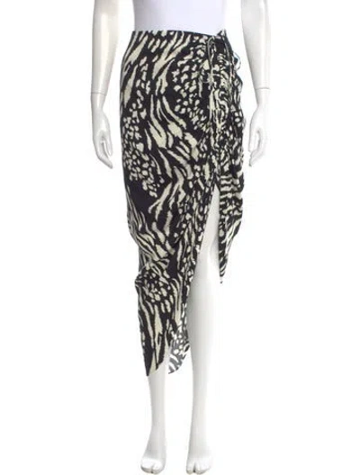 Pre-owned Veronica Beard Animal Print Midi Length Skirt In Black