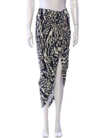 Pre-owned Veronica Beard Animal Print Midi Length Skirt In Black