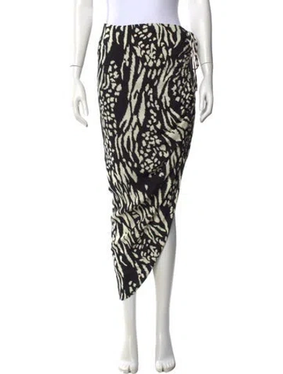 Pre-owned Veronica Beard Animal Print Midi Length Skirt In Black