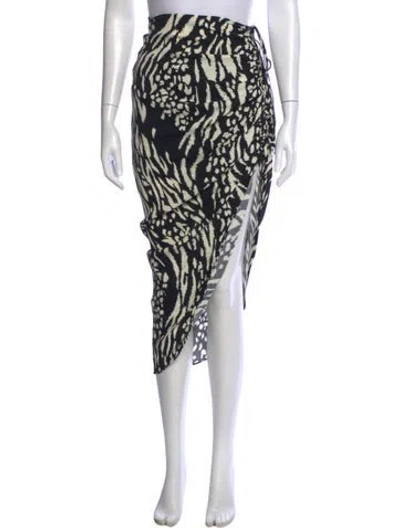 Pre-owned Veronica Beard Animal Print Midi Length Skirt In Black