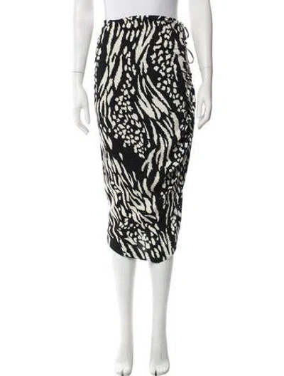 Pre-owned Veronica Beard Animal Print Midi Length Skirt In Black