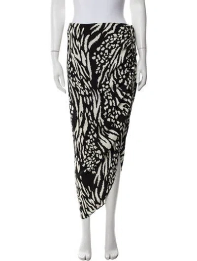 Pre-owned Veronica Beard Animal Print Midi Length Skirt In Black