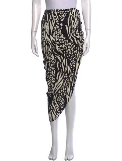 Pre-owned Veronica Beard Animal Print Midi Length Skirt In Black