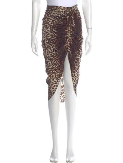 Pre-owned Veronica Beard Animal Print Midi Length Skirt In Brown