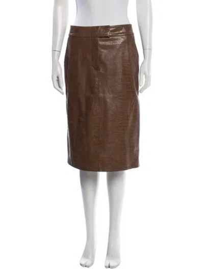 Pre-owned Veronica Beard Animal Print Midi Length Skirt In Brown