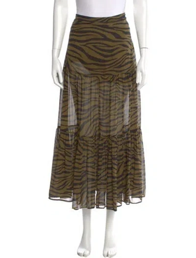 Pre-owned Veronica Beard Animal Print Midi Length Skirt In Multi