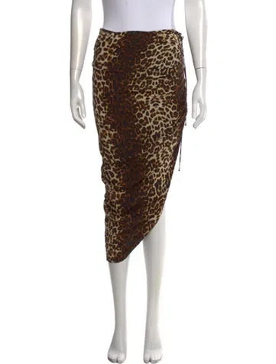 Pre-owned Veronica Beard Animal Print Midi Length Skirt In Neutrals