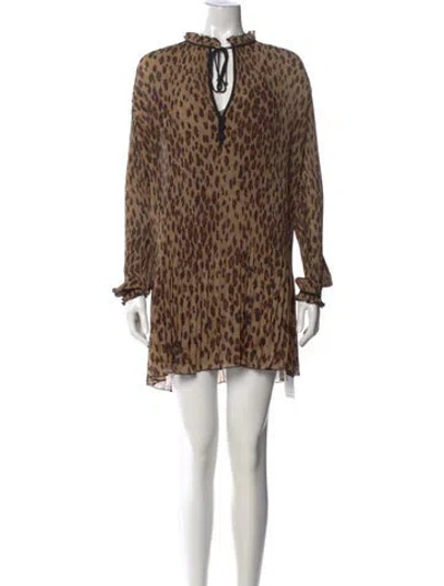 Pre-owned Veronica Beard Animal Print Mini Dress