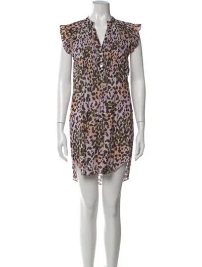 Pre-owned Veronica Beard Animal Print Mini Dress In Neutral