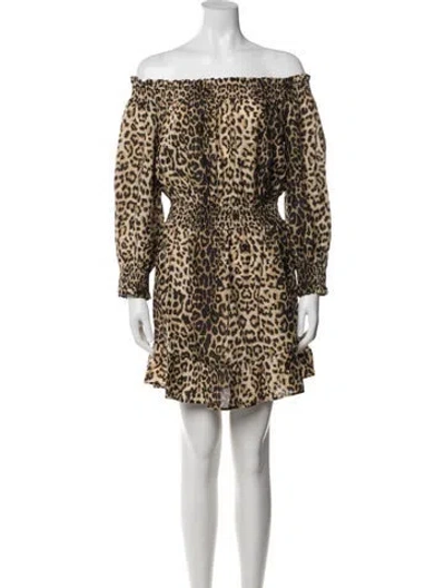 Pre-owned Veronica Beard Animal Print Mini Dress In Neutral
