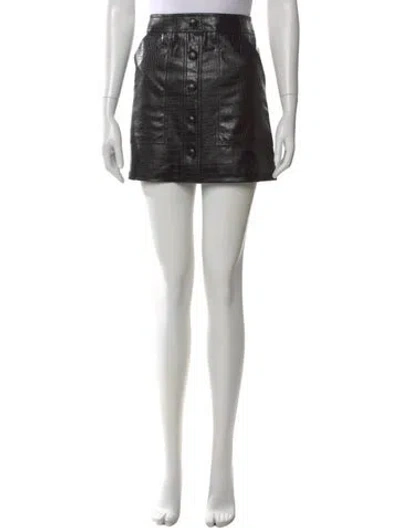 Pre-owned Veronica Beard Animal Print Mini Skirt In Black