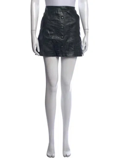 Pre-owned Veronica Beard Animal Print Mini Skirt In Black