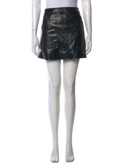 Pre-owned Veronica Beard Animal Print Mini Skirt In Black