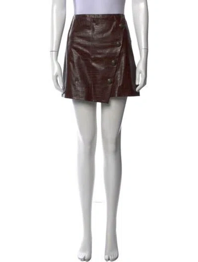 Pre-owned Veronica Beard Animal Print Mini Skirt In Brown