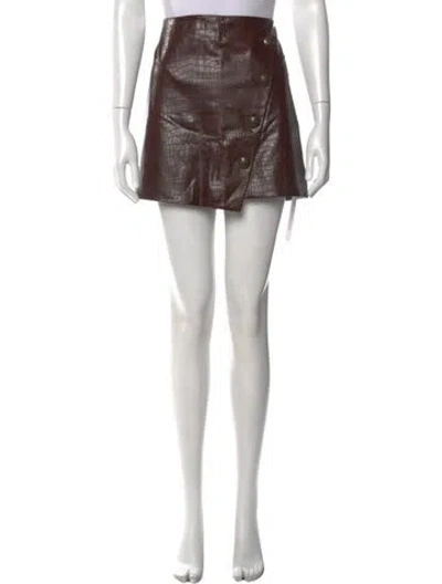 Pre-owned Veronica Beard Animal Print Mini Skirt In Brown