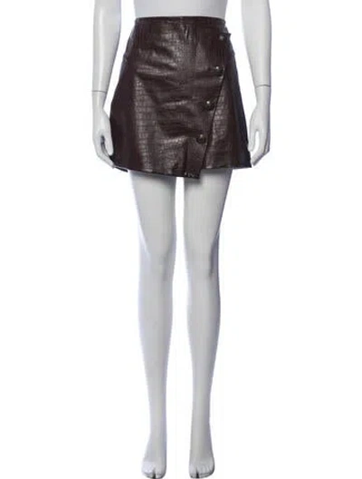 Pre-owned Veronica Beard Animal Print Mini Skirt In Brown