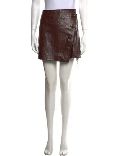Pre-owned Veronica Beard Animal Print Mini Skirt In Brown