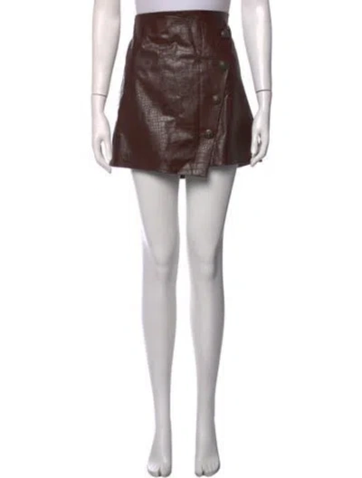 Pre-owned Veronica Beard Animal Print Mini Skirt In Brown