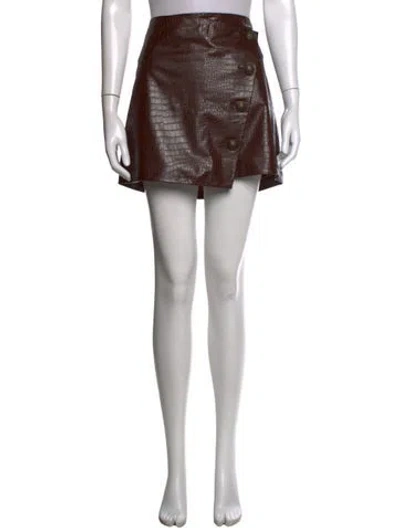 Pre-owned Veronica Beard Animal Print Mini Skirt In Brown