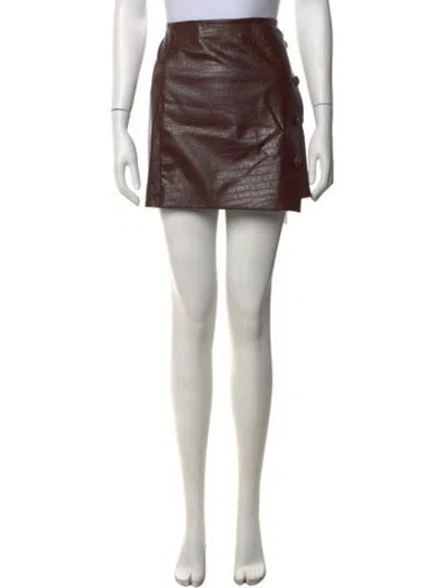 Pre-owned Veronica Beard Animal Print Mini Skirt In Brown