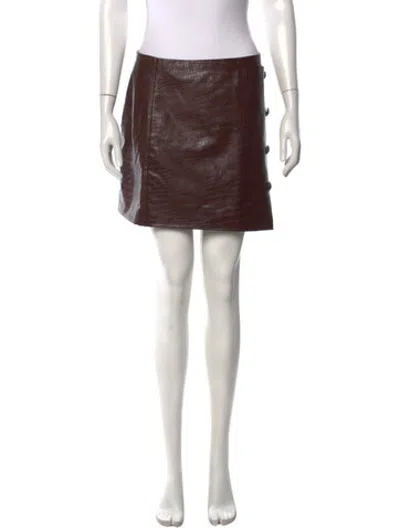 Pre-owned Veronica Beard Animal Print Mini Skirt In Brown