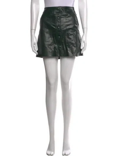 Pre-owned Veronica Beard Animal Print Mini Skirt In Green