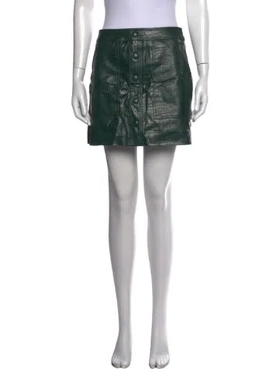 Pre-owned Veronica Beard Animal Print Mini Skirt In Green