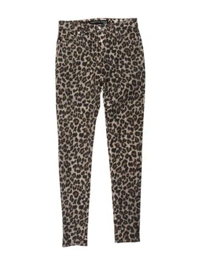 Pre-owned Veronica Beard Animal Print Skinny Leg Pants In Brown