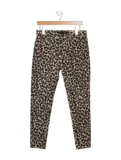 Pre-owned Veronica Beard Animal Print Skinny Leg Pants In Multicolor