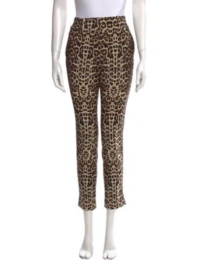 Pre-owned Veronica Beard Animal Print Skinny Leg Pants In Neutral
