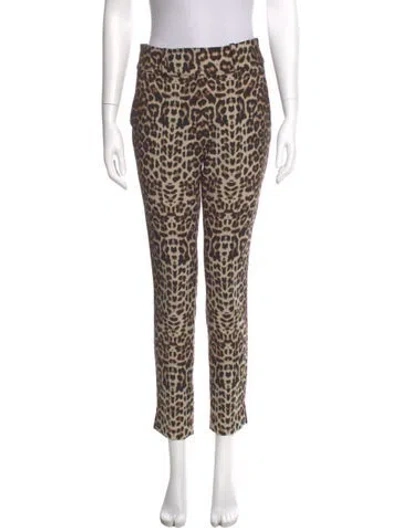 Pre-owned Veronica Beard Animal Print Skinny Leg Pants In Neutral