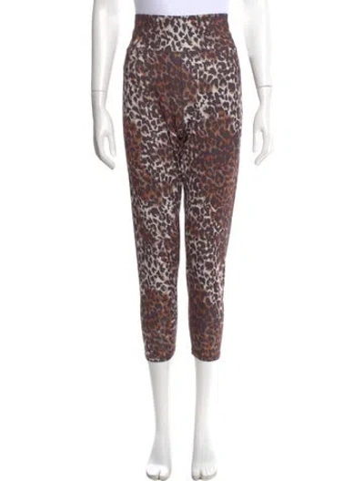 Pre-owned Veronica Beard Animal Print Skinny Leg Pants In Neutral