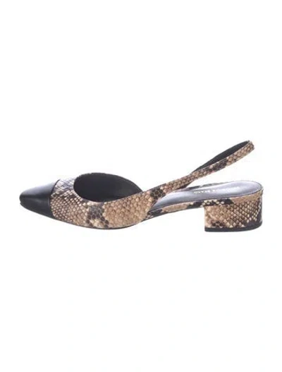 Pre-owned Veronica Beard Animal Print Slingback Flats In Multi
