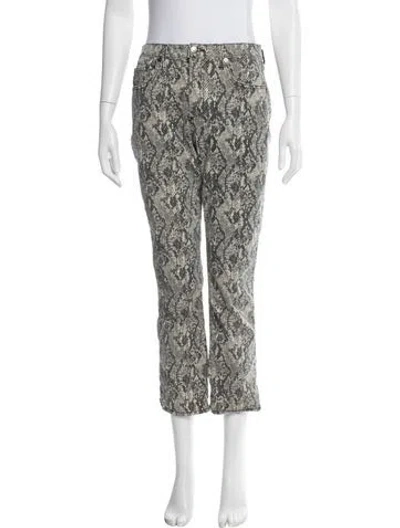 Pre-owned Veronica Beard Animal Print Straight Leg Pants In Grey