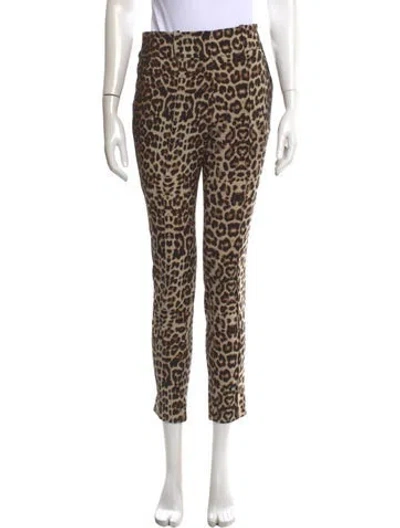 Pre-owned Veronica Beard Animal Print Straight Leg Pants In Neutral