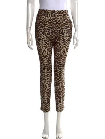 Pre-owned Veronica Beard Animal Print Straight Leg Pants In Neutral