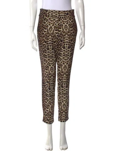 Pre-owned Veronica Beard Animal Print Straight Leg Pants In Neutrals