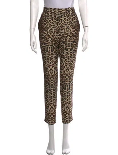 Pre-owned Veronica Beard Animal Print Straight Leg Pants In Neutrals