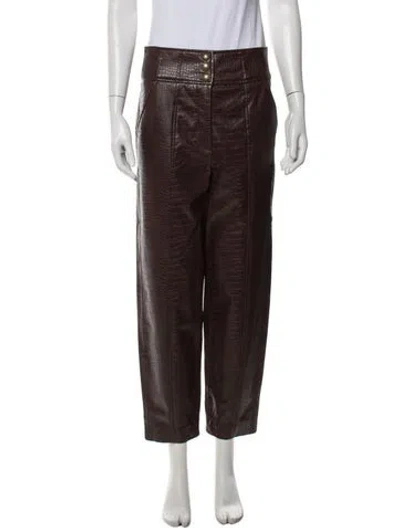 Pre-owned Veronica Beard Animal Print Straight Leg Pants W/ Tags In Brown