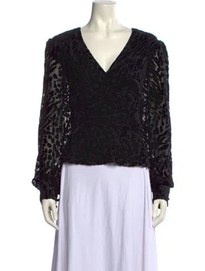 Pre-owned Veronica Beard Animal Print V-neck Blouse In Multi