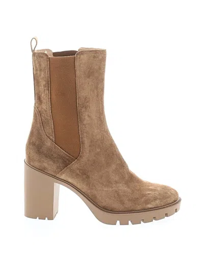 Pre-owned Veronica Beard Ankle Boots In Tan