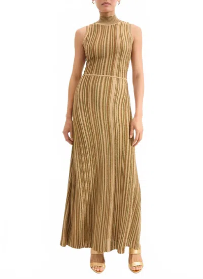 Veronica Beard Anna Maxi Dress In Gold In Brown