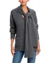 Veronica Beard Annalise Wool-cashmere Scarf Cardigan In Charcoal