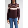Veronica Beard Anne Fairisle Pullover In Raisin Multi In Brown