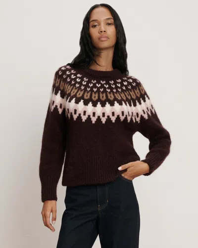 Veronica Beard Anne Fair Isle Sweater In Brown