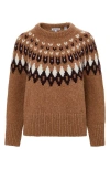 Veronica Beard Anne Fairisle Pullover In Russet Multi